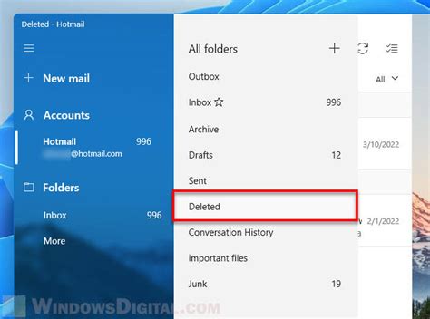 Recover Permanently Deleted Emails In Windows 11 Mail App