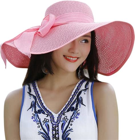 JOYEBUY Women Lady Big Bowknot Straw Hat Floppy Foldable Roll Up UV