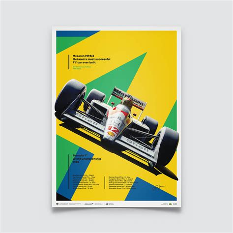 Mclaren Mp44 Ayrton Senna San Marino Gp 1988 Poster