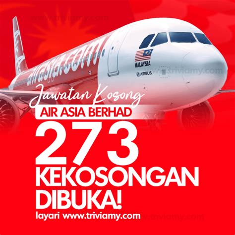 Jawatan Kosong Air Asia GAJI RM1 500 Sehingga RM7 000