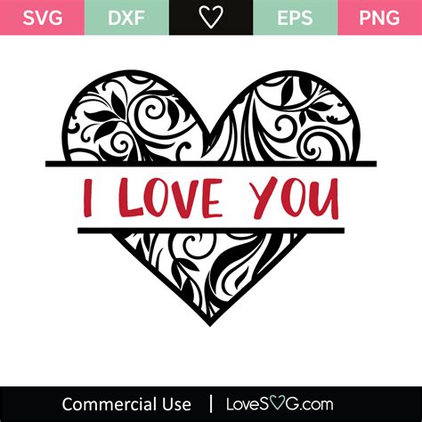 I Love You Ornament Heart Svg Cut File