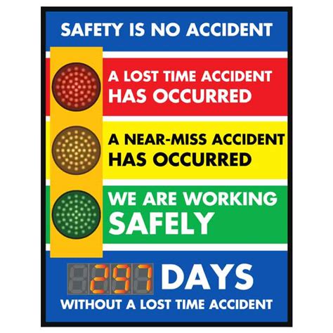 Safety Is No Accident Led Counter Stoplight Visual Workplace Inc