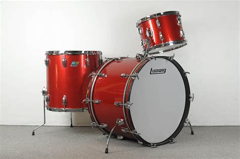 1970s Ludwig Super Classic Red Silk Drum Set Reverb Uk