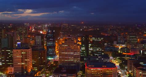 The Skyline Of Nairobi, Kenya At Night. Stock Footage Video 1483216 ...