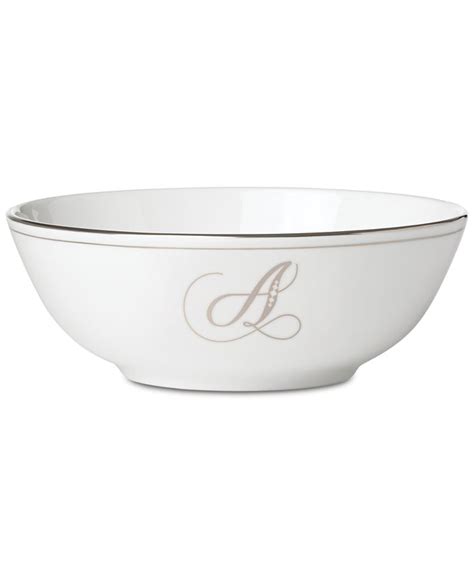 Lenox Federal Platinum Monogram Bowl Script Letters Macys