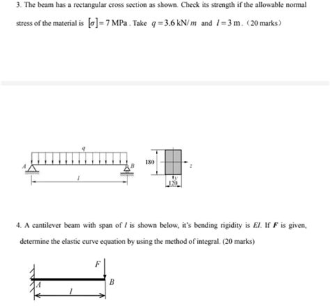 Solved 3 The Beam Has A Rectangular Cross Section As Shown Chegg