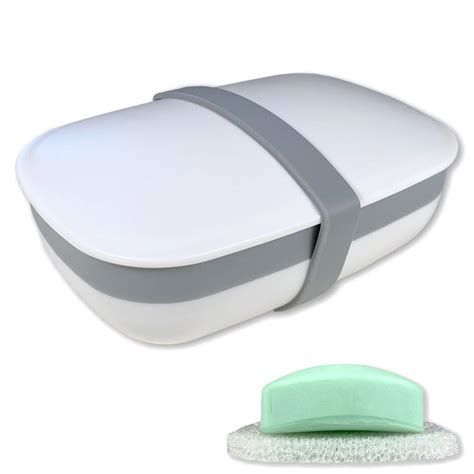 Kiasona Travel Soap Box Soap Bar Holder Dish Container Case With Sponge