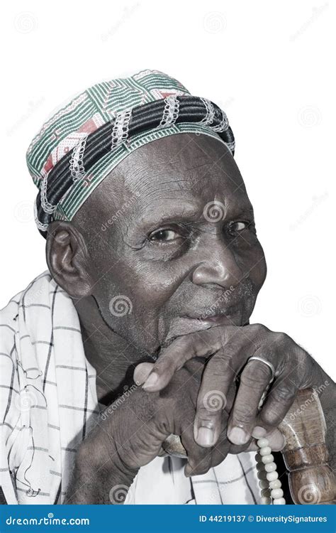 Old African Man Wearing Traditional Clothing, Isolated Stock Photo ...