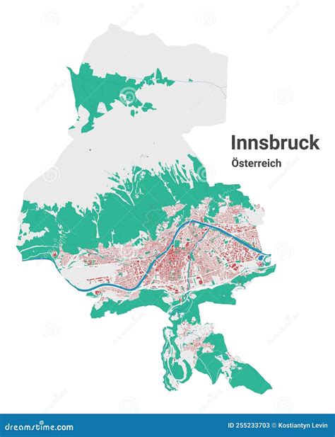 Innsbruck Vector Map Detailed Map Of Innsbruck City Administrative