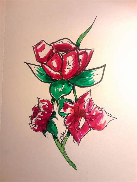 2 Roses Drawing at PaintingValley.com | Explore collection of 2 Roses Drawing