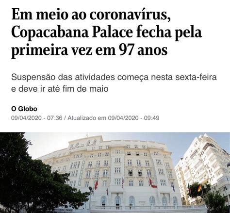 Lali On Twitter Sobre A Not Cia Do Copacabana Palace Fechar O Que Me