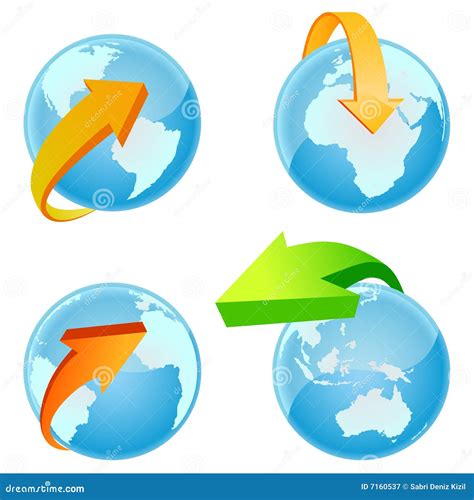 World With Arrow Around Vector Stock Vector Illustration Of Sphere