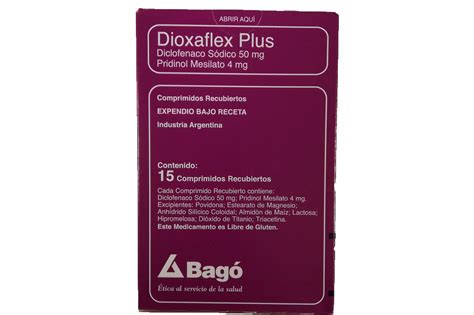 Dioxaflex Plus Antiinflamatorio Miorrelajante Analgésico 50 mg 4 mg