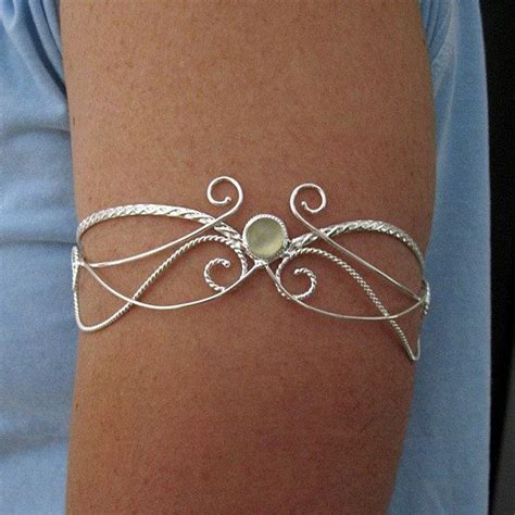 Fae Upper Arm Bracelet Sterling Silver Upper Armlet Cuff Elvish