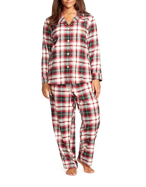 Lauren By Ralph Lauren Red Plus 2 Piece Plaid Pajamas Set Lyst