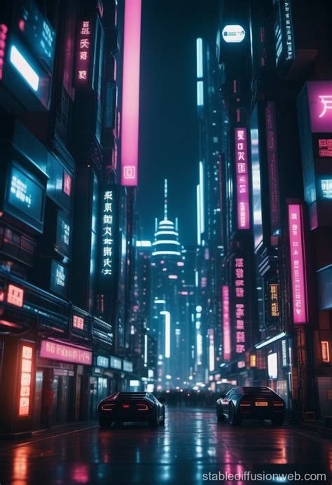 Futuristic Cyberpunk Cityscape Stable Diffusion Online