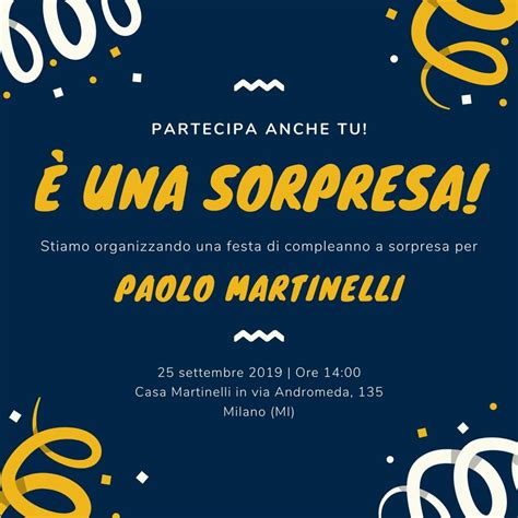 Invito Festa A Sorpresa Da Personalizzare E Stampare Canva