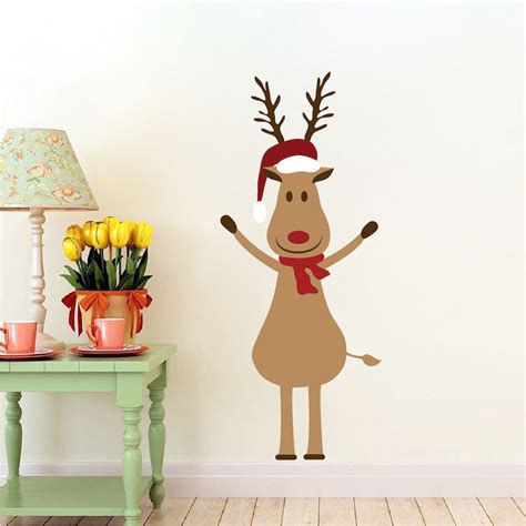 Christmas Reindeer Wall Decal Decor Removable Rudolph Winter Decoratio American Wall Designs