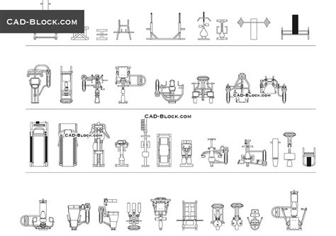 Workout Equipment Cad Blocks