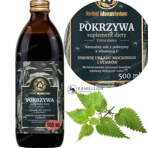 SOK z POKRZYWY 500ml Na układ moczowy i układ krążenia HERBAL MONASTERIUM