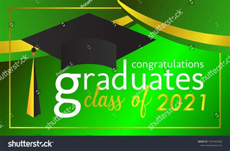 Congratulations Graduates Class 2021 Graphics Elements Stock Vector