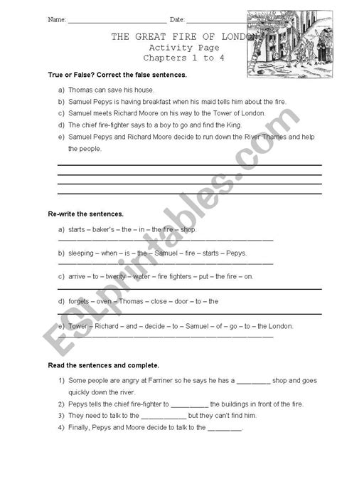 The Great Fire of London - ESL worksheet by Paoms