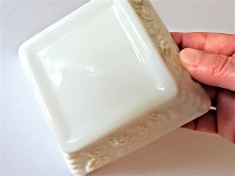 Milk Glass Vintage Ashtray Westmoreland Glass Company Embossed Etsy