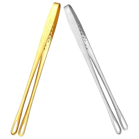 2 Pcs Kitchen Bread Tongs Picnic Grill Tongs Stainless Steel Food Tongs