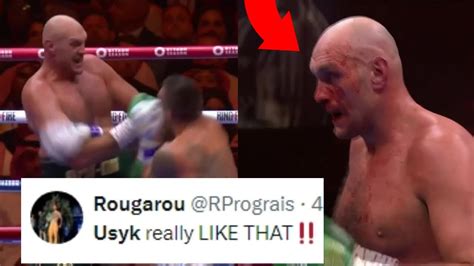 Boxing Fans React To Oleksandr Usyk Knockdown Tyson Fury Fury Vs Usyk Reactions Youtube