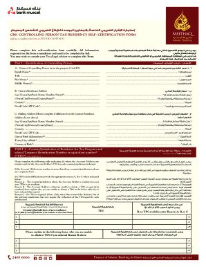 Fillable Online CRS Controlling Person Tax Residency Self