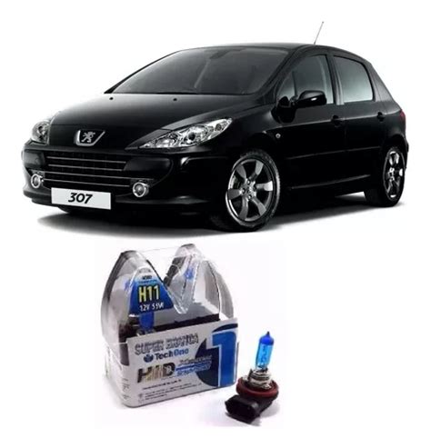 Kit Lâmpada Super Branca 8500k Neblina Peugeot 307 H11 55w