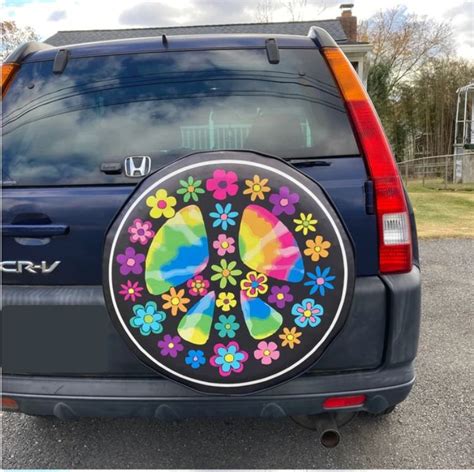 Peace Sign Spare Tire Covers For Jeep Bronco Camper And More