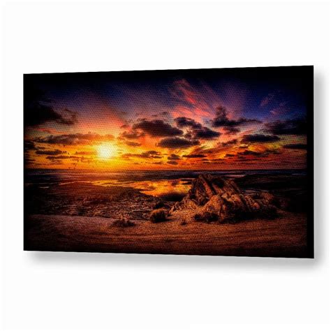 Quadro Por Do Sol Tela Decorativa Paisagem Em Canvas