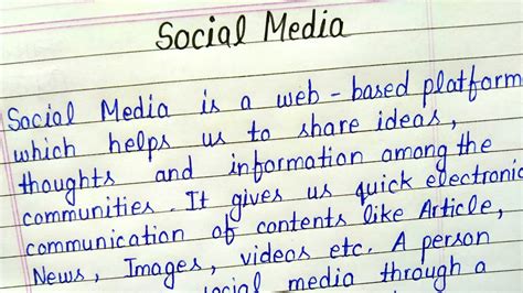 Social Media Essay In English Essay Writing On Social Media YouTube