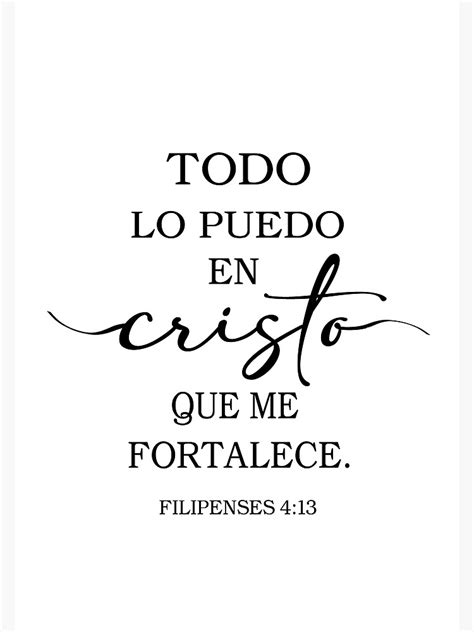 Filipenses Spanish Bible Verse Poster For Sale By Yesjustquotes