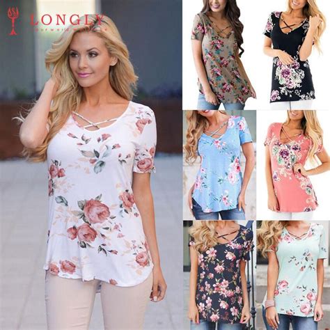 Longly 5xl Plus Size Spring Summer 2018 Women T Shirt Short Sleeve Scoop Neck Printed Shirt