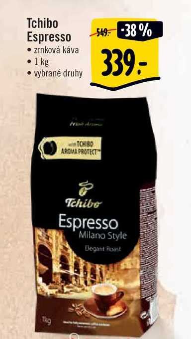 Tchibo Espresso zrnková káva 1 kg v akci AkcniCeny cz