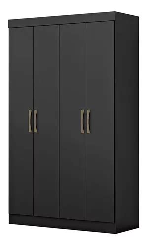 Armario Paris De Puertas Y Cajones Mdf Maxel Color Negro