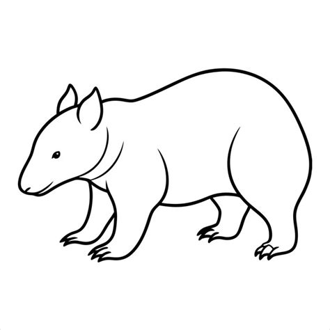 Wombat Stretching Line Art Vector Premium Ai Generated Vector