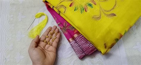 Easy But Beautiful Saree Kuchu I Saree Kuchu Using Normal Sewing Needle