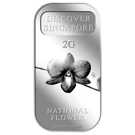 2g SG National Flower Silver Bar Buy Gold Silver In Singapore Buy