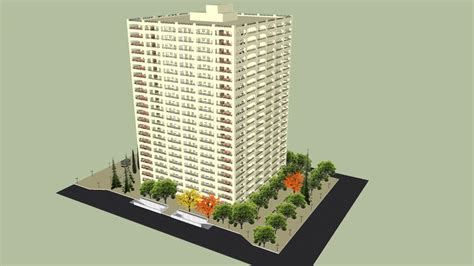 High Rise Building With Apartments 3d Warehouse