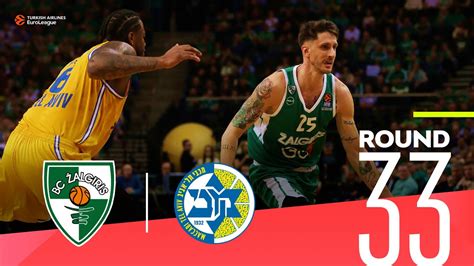 Zalgiris Survives Maccabi At Home Round 33 Highlights Turkish