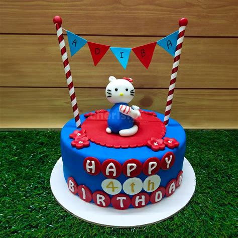 Perfect Hello Kitty Theme Fondant Cake for a Kid's Birthday Party ...