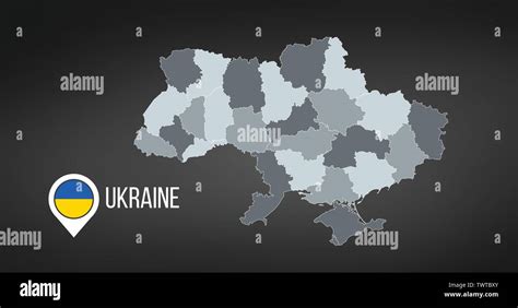 La Carte De L Ukraine Avec Les Divisions Vector Illustration Isol Sur