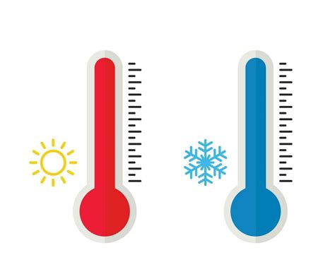 Hot And Cold Thermometers Icon Thermometer With Scale Measuring High And Low Temperature Icon