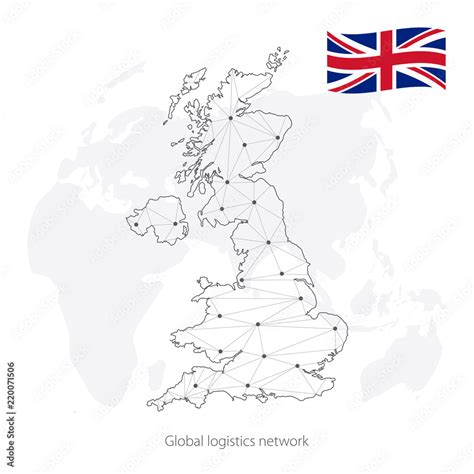 Global Logistics Network Concept Communications Network Map United