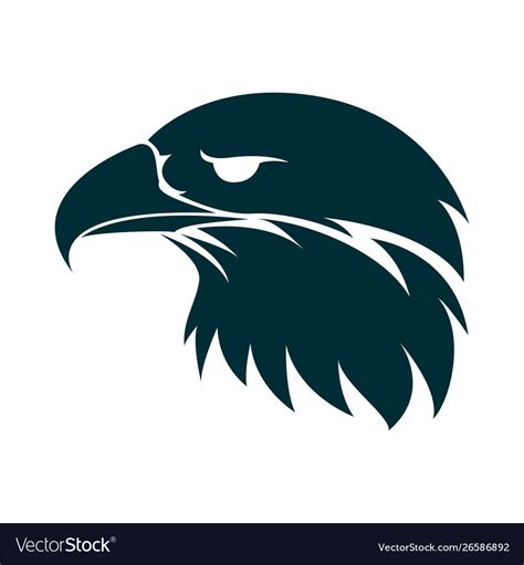 Eagle head silhouette head logo design Royalty Free Vector