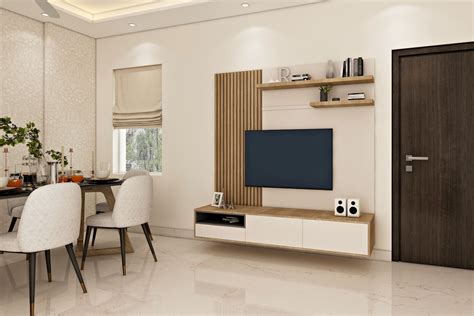 Contemporary Tv Unit Design Idea With Open Racks Livspace