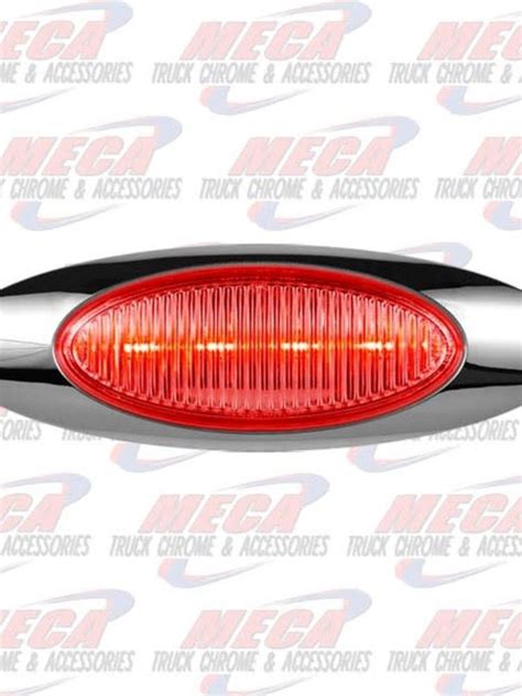 All Universal Red Side Marker Lights Meca Truck Chrome